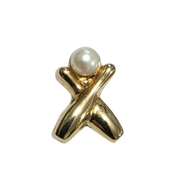 Vintage Swank Tie Tack Bowling Pins Cultured Pearl Ball Gold Tone Original Box - Picture 4 of 6